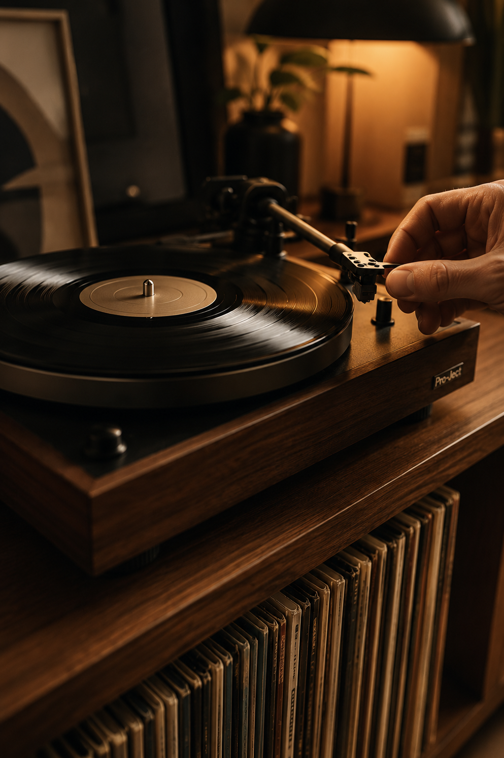Platine et collection de vinyles
